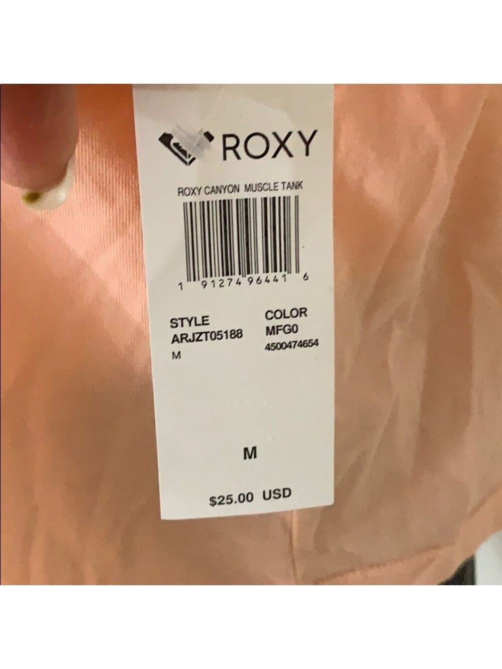 ROXY CANYON CROP MUSCLE TANK PEACH CORAL SIZE MEDIUM - Picture 5 of 9